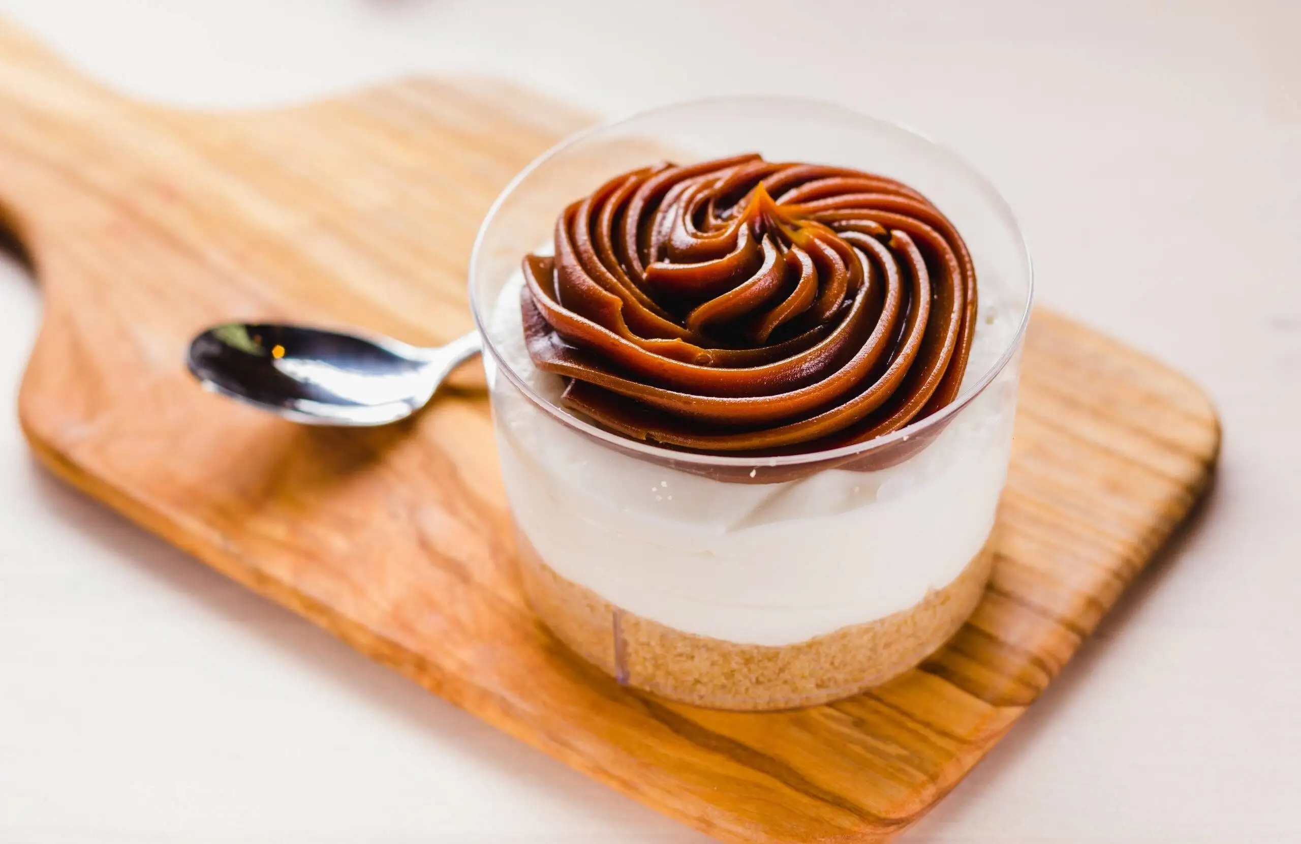 Dessert in cup with caramel mousse - Sugarspoon Desserts